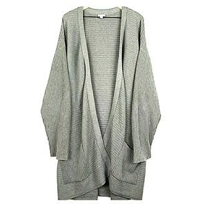 J. Jill Gray Knit Open Front Cardigan 4X
